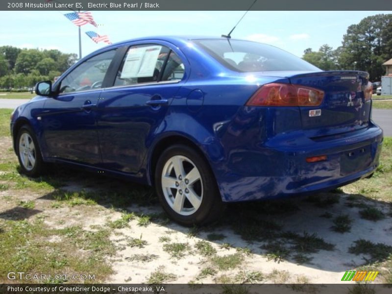 Electric Blue Pearl / Black 2008 Mitsubishi Lancer ES