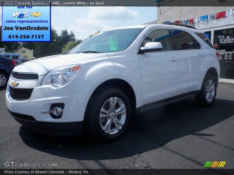 Summit White / Jet Black 2012 Chevrolet Equinox LT AWD