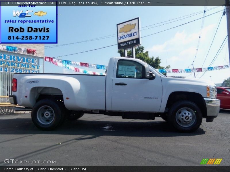 Summit White / Dark Titanium 2013 Chevrolet Silverado 3500HD WT Regular Cab 4x4
