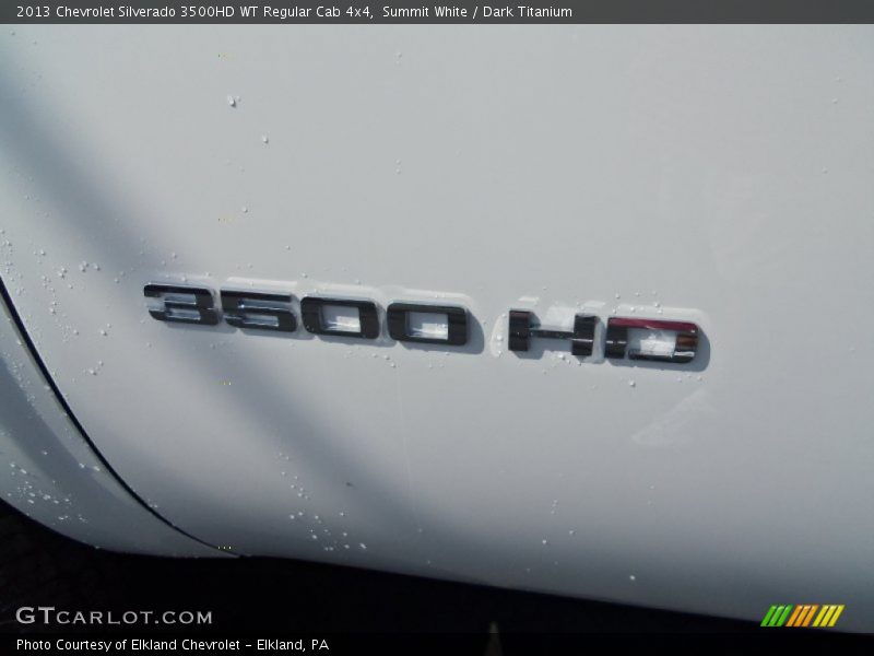 Summit White / Dark Titanium 2013 Chevrolet Silverado 3500HD WT Regular Cab 4x4