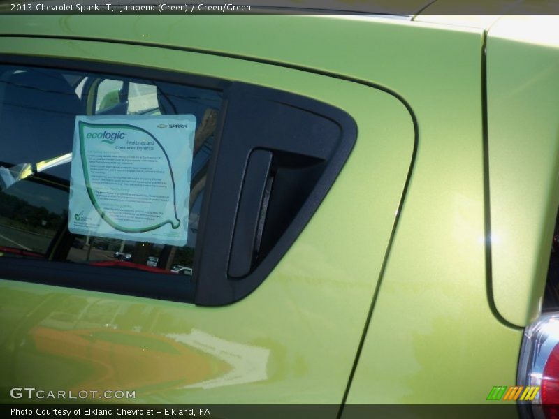 Jalapeno (Green) / Green/Green 2013 Chevrolet Spark LT