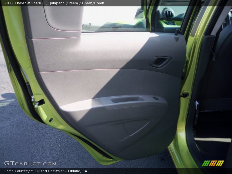 Jalapeno (Green) / Green/Green 2013 Chevrolet Spark LT