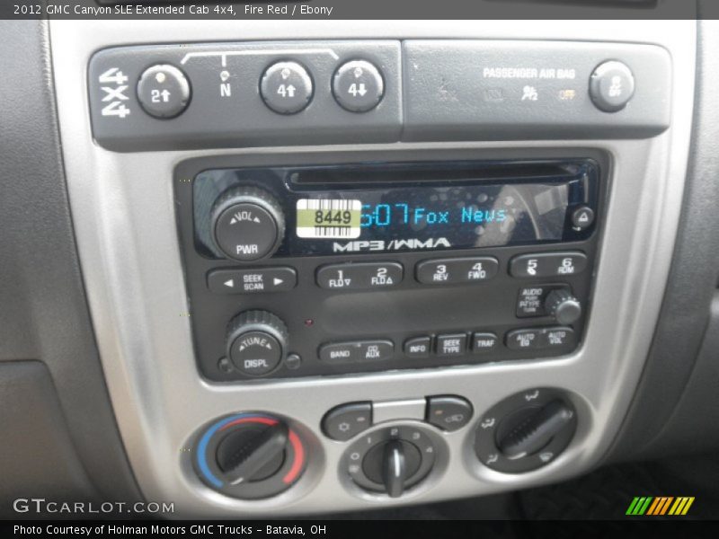 Controls of 2012 Canyon SLE Extended Cab 4x4