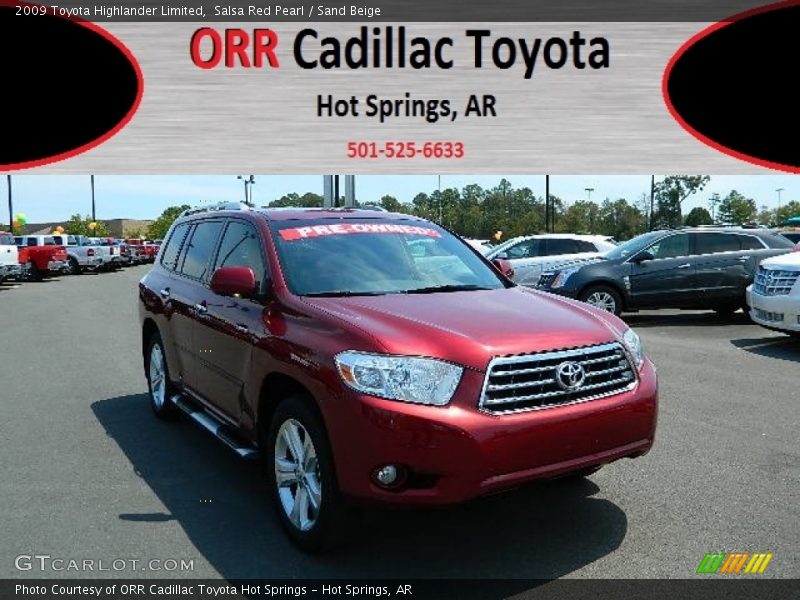 Salsa Red Pearl / Sand Beige 2009 Toyota Highlander Limited