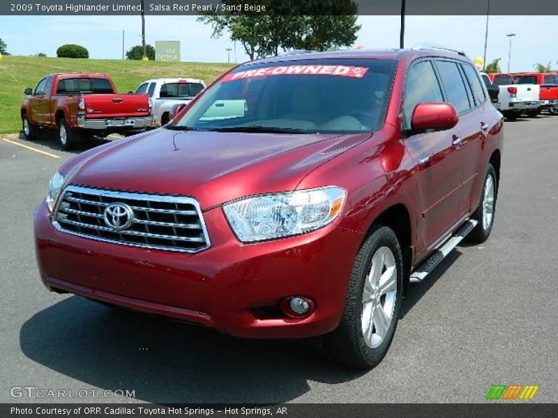 Salsa Red Pearl / Sand Beige 2009 Toyota Highlander Limited