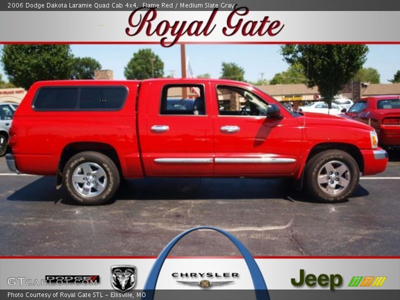 Flame Red / Medium Slate Gray 2006 Dodge Dakota Laramie Quad Cab 4x4