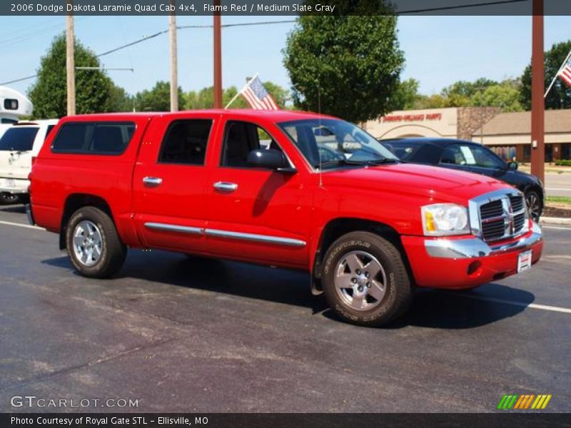 Flame Red / Medium Slate Gray 2006 Dodge Dakota Laramie Quad Cab 4x4