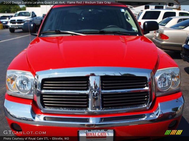 Flame Red / Medium Slate Gray 2006 Dodge Dakota Laramie Quad Cab 4x4