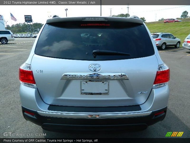 Classic Silver Metallic / Ash 2012 Toyota Highlander Limited 4WD