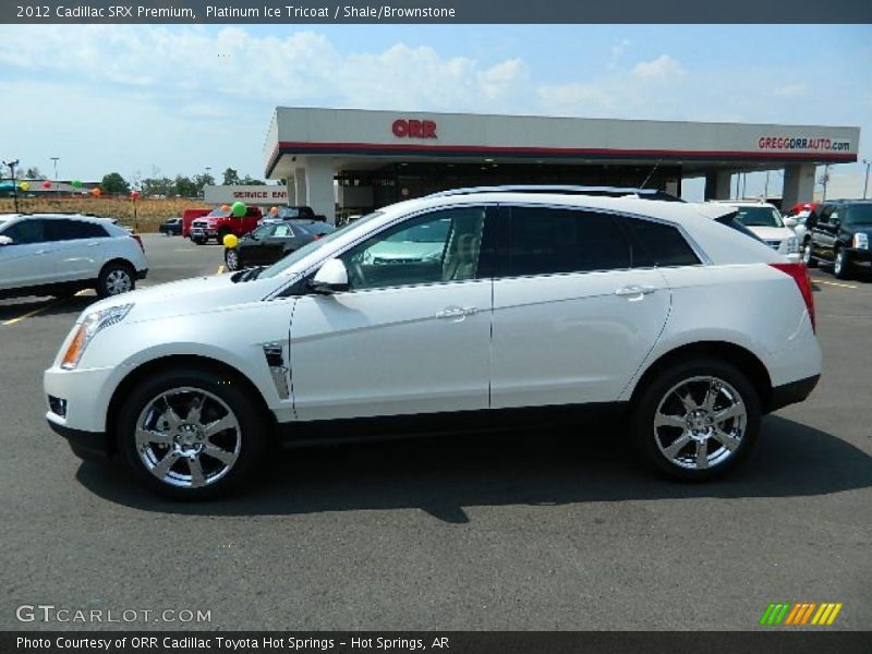 Platinum Ice Tricoat / Shale/Brownstone 2012 Cadillac SRX Premium