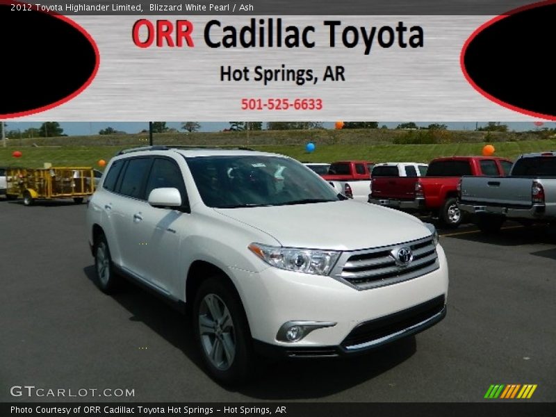 Blizzard White Pearl / Ash 2012 Toyota Highlander Limited