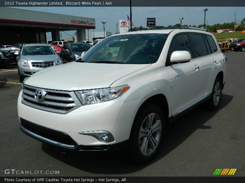 Blizzard White Pearl / Ash 2012 Toyota Highlander Limited