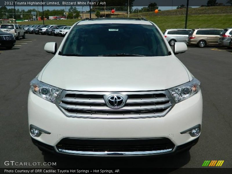 Blizzard White Pearl / Ash 2012 Toyota Highlander Limited