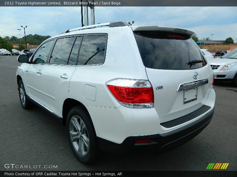 Blizzard White Pearl / Sand Beige 2012 Toyota Highlander Limited