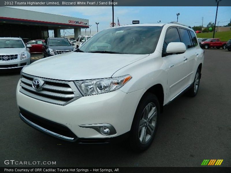 Blizzard White Pearl / Sand Beige 2012 Toyota Highlander Limited