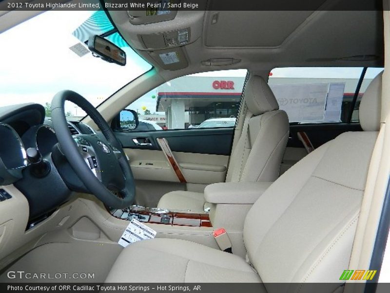 Blizzard White Pearl / Sand Beige 2012 Toyota Highlander Limited