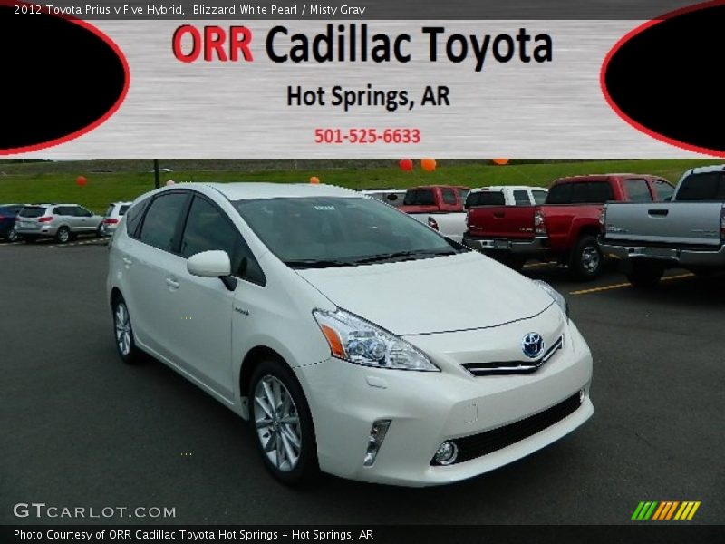 Blizzard White Pearl / Misty Gray 2012 Toyota Prius v Five Hybrid