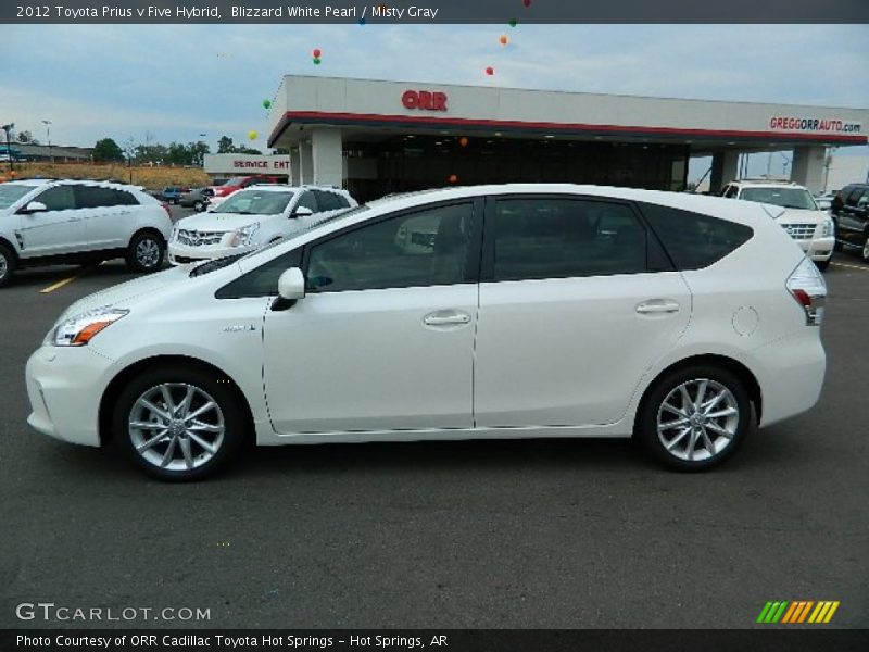 Blizzard White Pearl / Misty Gray 2012 Toyota Prius v Five Hybrid