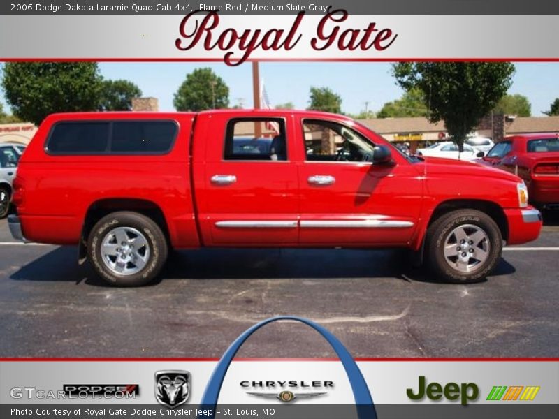 Flame Red / Medium Slate Gray 2006 Dodge Dakota Laramie Quad Cab 4x4