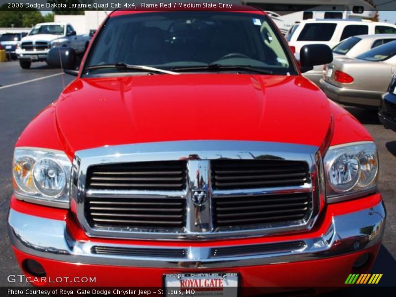 Flame Red / Medium Slate Gray 2006 Dodge Dakota Laramie Quad Cab 4x4