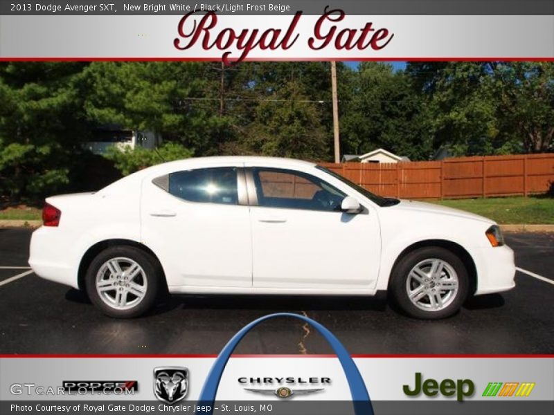 New Bright White / Black/Light Frost Beige 2013 Dodge Avenger SXT
