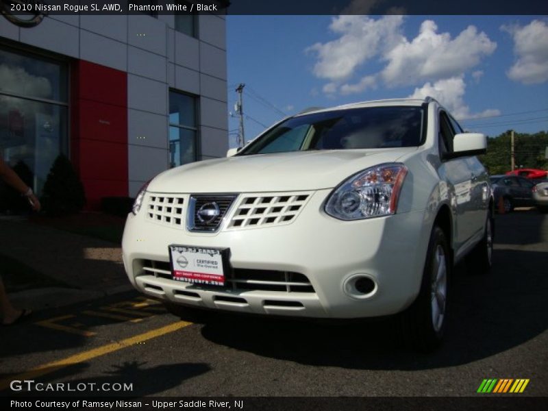 Phantom White / Black 2010 Nissan Rogue SL AWD