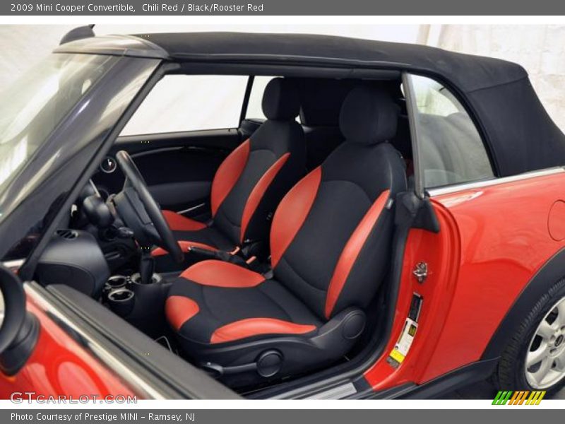  2009 Cooper Convertible Black/Rooster Red Interior