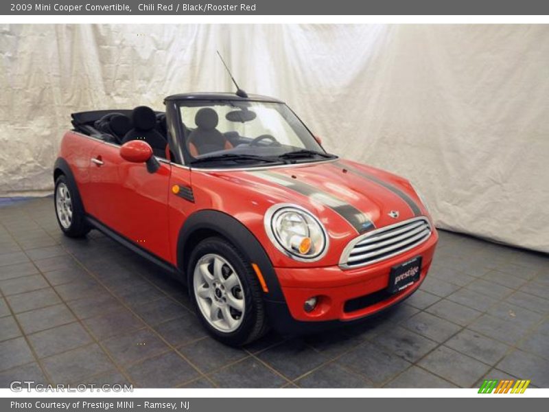Chili Red / Black/Rooster Red 2009 Mini Cooper Convertible