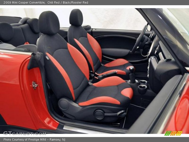  2009 Cooper Convertible Black/Rooster Red Interior