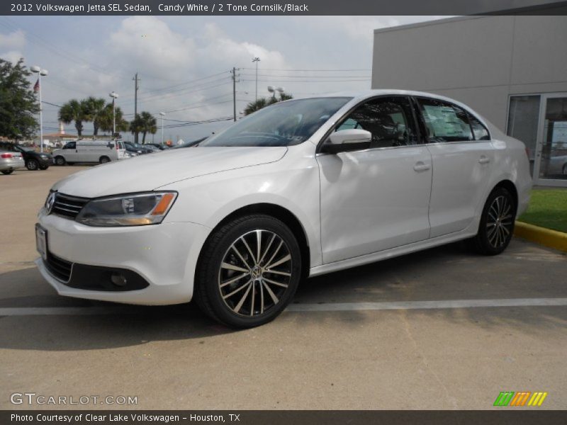 Candy White / 2 Tone Cornsilk/Black 2012 Volkswagen Jetta SEL Sedan