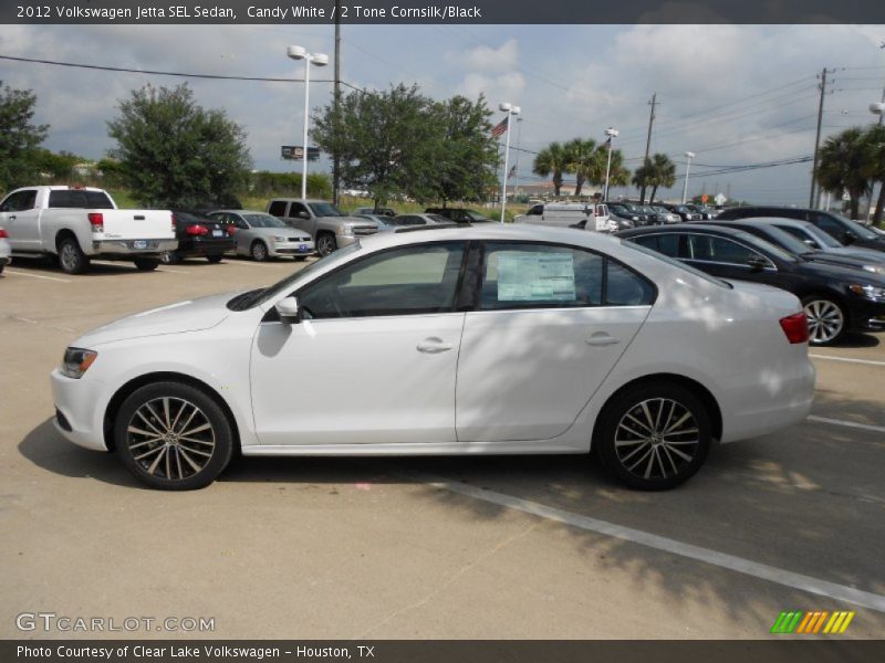 Candy White / 2 Tone Cornsilk/Black 2012 Volkswagen Jetta SEL Sedan