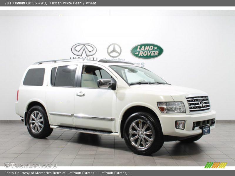 Tuscan White Pearl / Wheat 2010 Infiniti QX 56 4WD