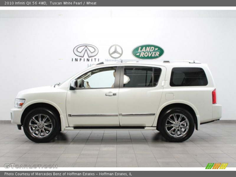 Tuscan White Pearl / Wheat 2010 Infiniti QX 56 4WD
