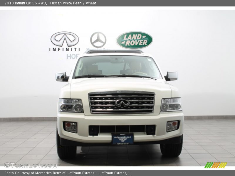 Tuscan White Pearl / Wheat 2010 Infiniti QX 56 4WD