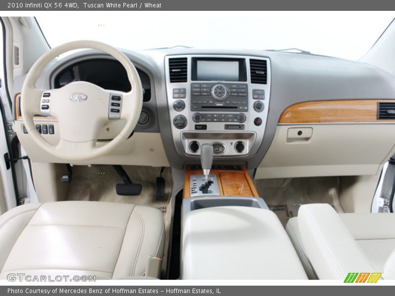 Tuscan White Pearl / Wheat 2010 Infiniti QX 56 4WD