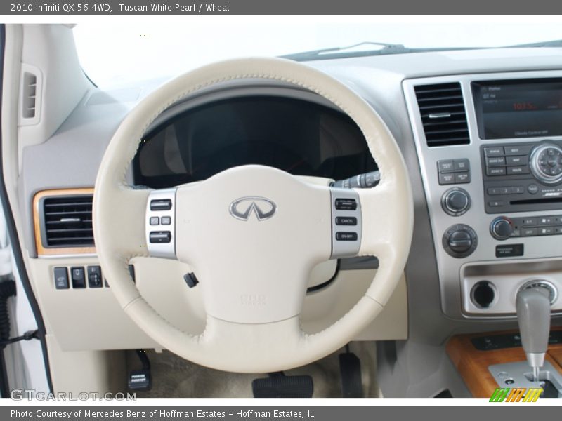 Tuscan White Pearl / Wheat 2010 Infiniti QX 56 4WD