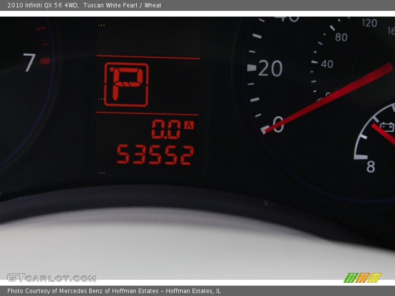 Tuscan White Pearl / Wheat 2010 Infiniti QX 56 4WD