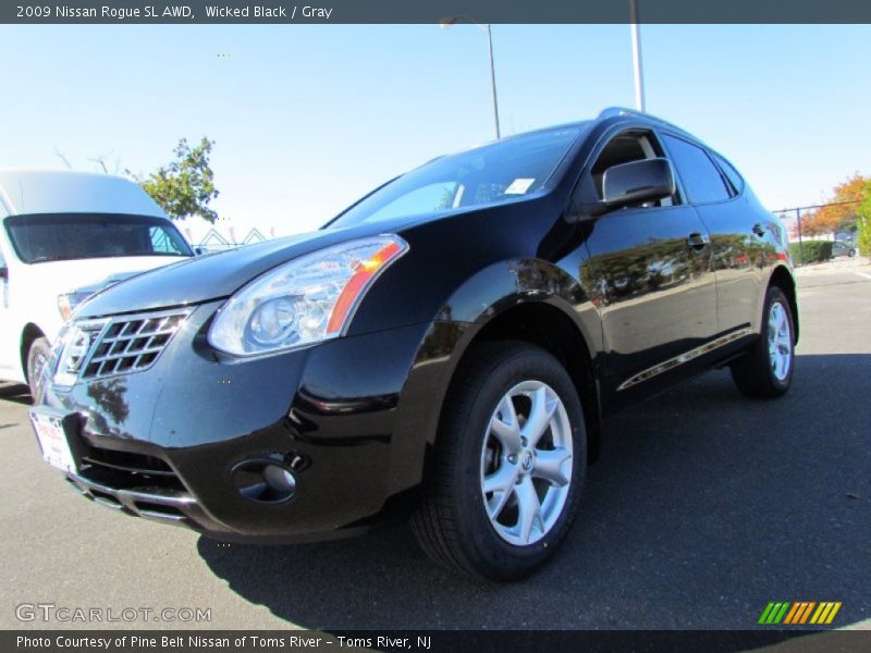 Wicked Black / Gray 2009 Nissan Rogue SL AWD