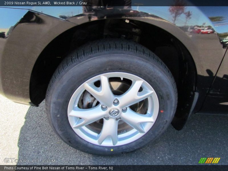 Wicked Black / Gray 2009 Nissan Rogue SL AWD