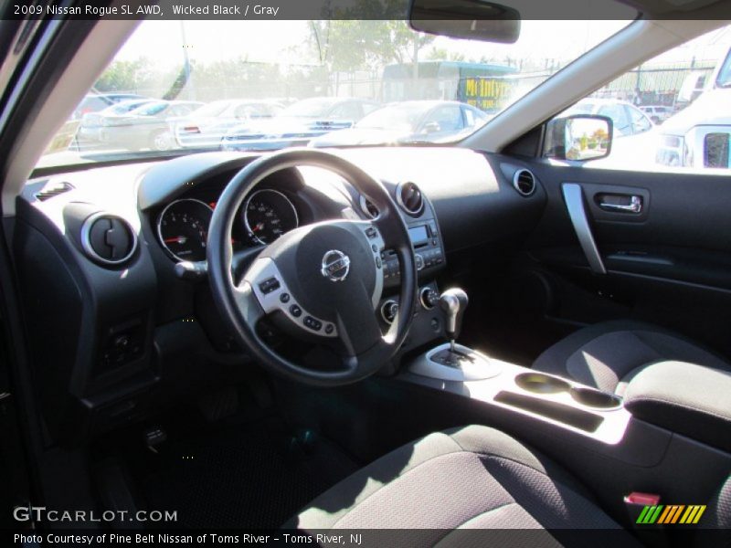Wicked Black / Gray 2009 Nissan Rogue SL AWD