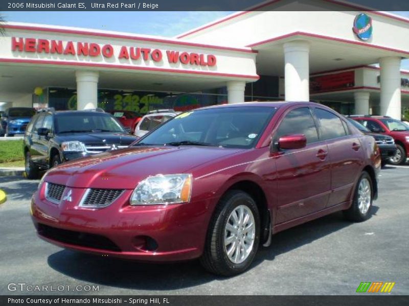 Ultra Red Pearl / Beige 2006 Mitsubishi Galant ES