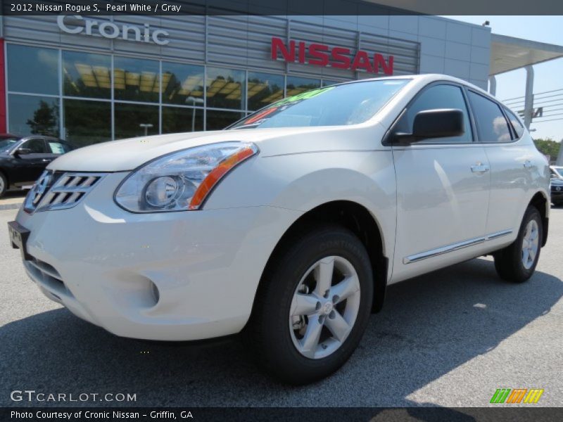 Pearl White / Gray 2012 Nissan Rogue S
