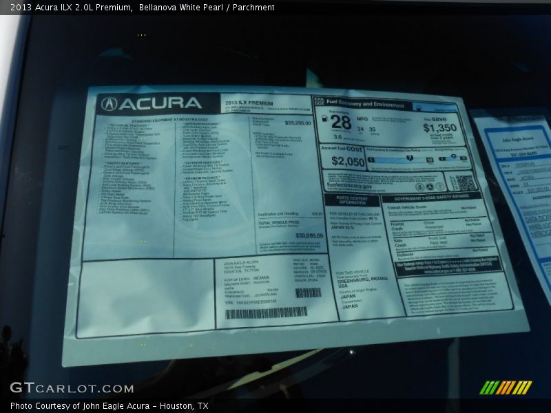 Bellanova White Pearl / Parchment 2013 Acura ILX 2.0L Premium