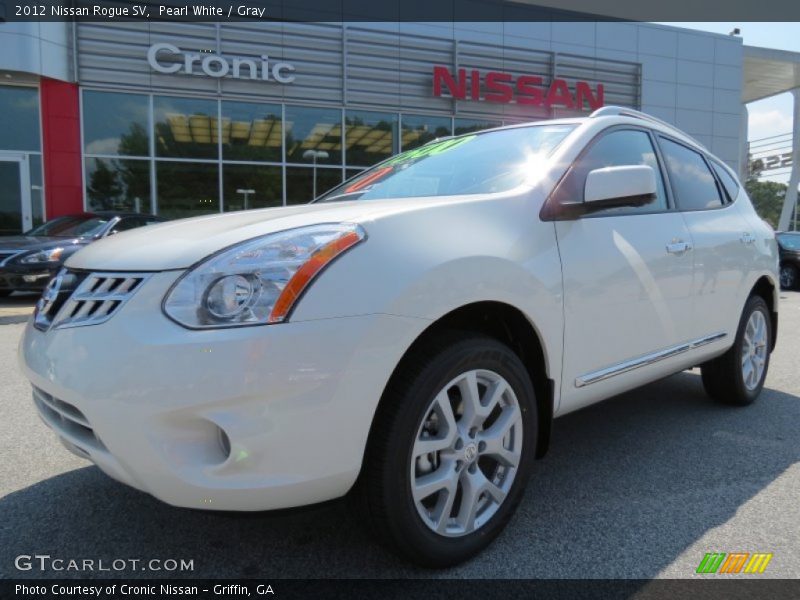 Pearl White / Gray 2012 Nissan Rogue SV