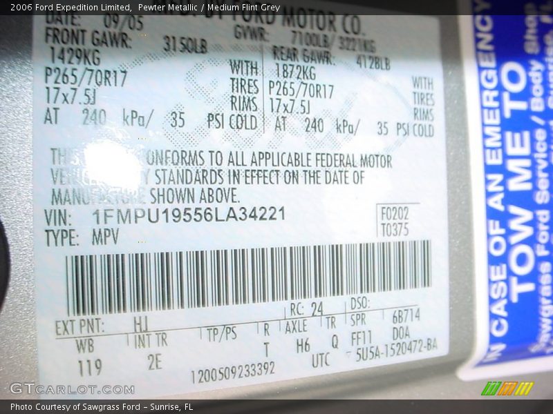 Pewter Metallic / Medium Flint Grey 2006 Ford Expedition Limited