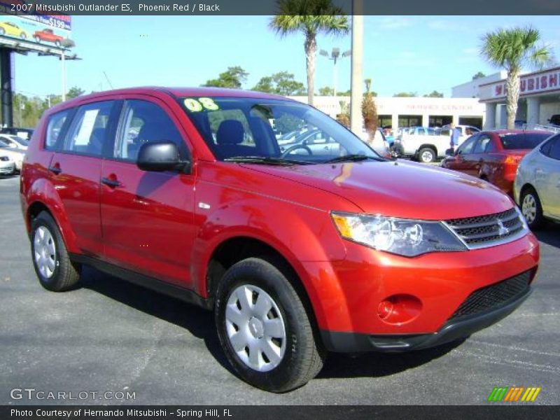 Phoenix Red / Black 2007 Mitsubishi Outlander ES