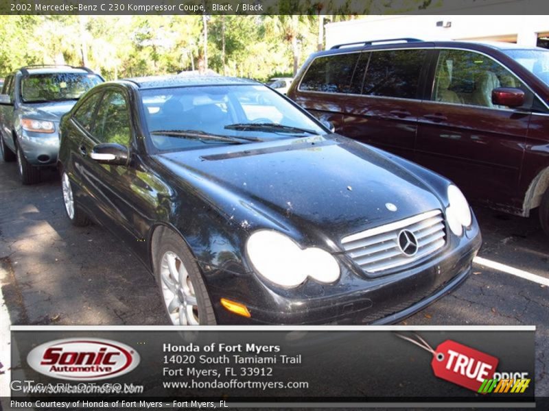 Black / Black 2002 Mercedes-Benz C 230 Kompressor Coupe