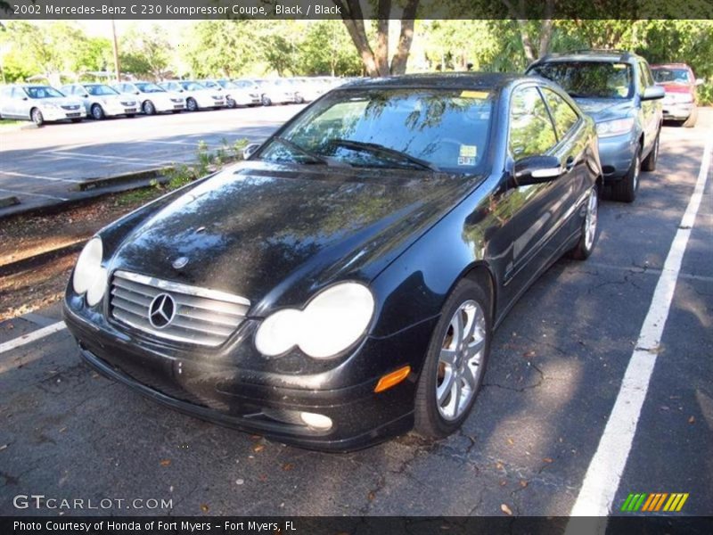 Black / Black 2002 Mercedes-Benz C 230 Kompressor Coupe