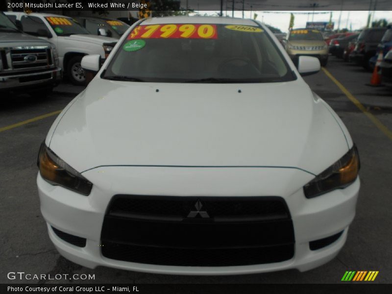 Wicked White / Beige 2008 Mitsubishi Lancer ES