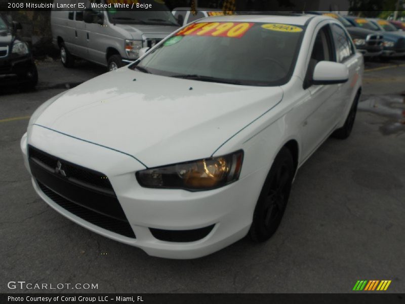 Wicked White / Beige 2008 Mitsubishi Lancer ES
